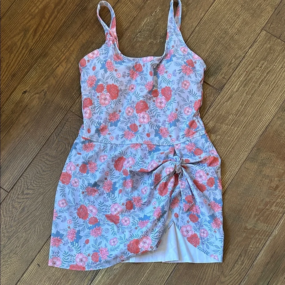Women's Pink Floral One-Piece Swim Dress - Picture 1 of 4